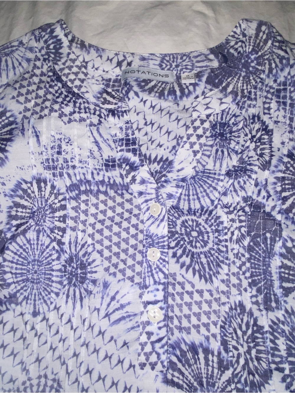 Notations Purple & White Sleeveless Printed Tank Top - Picture 4 of 8